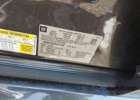 2014 GMC Acadia Denali from USA, damaged, VIN 1GKKVTKD0EJ373766